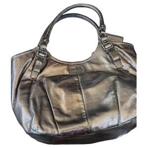 Coach Madison Abigail metallic pewter shoulder bag